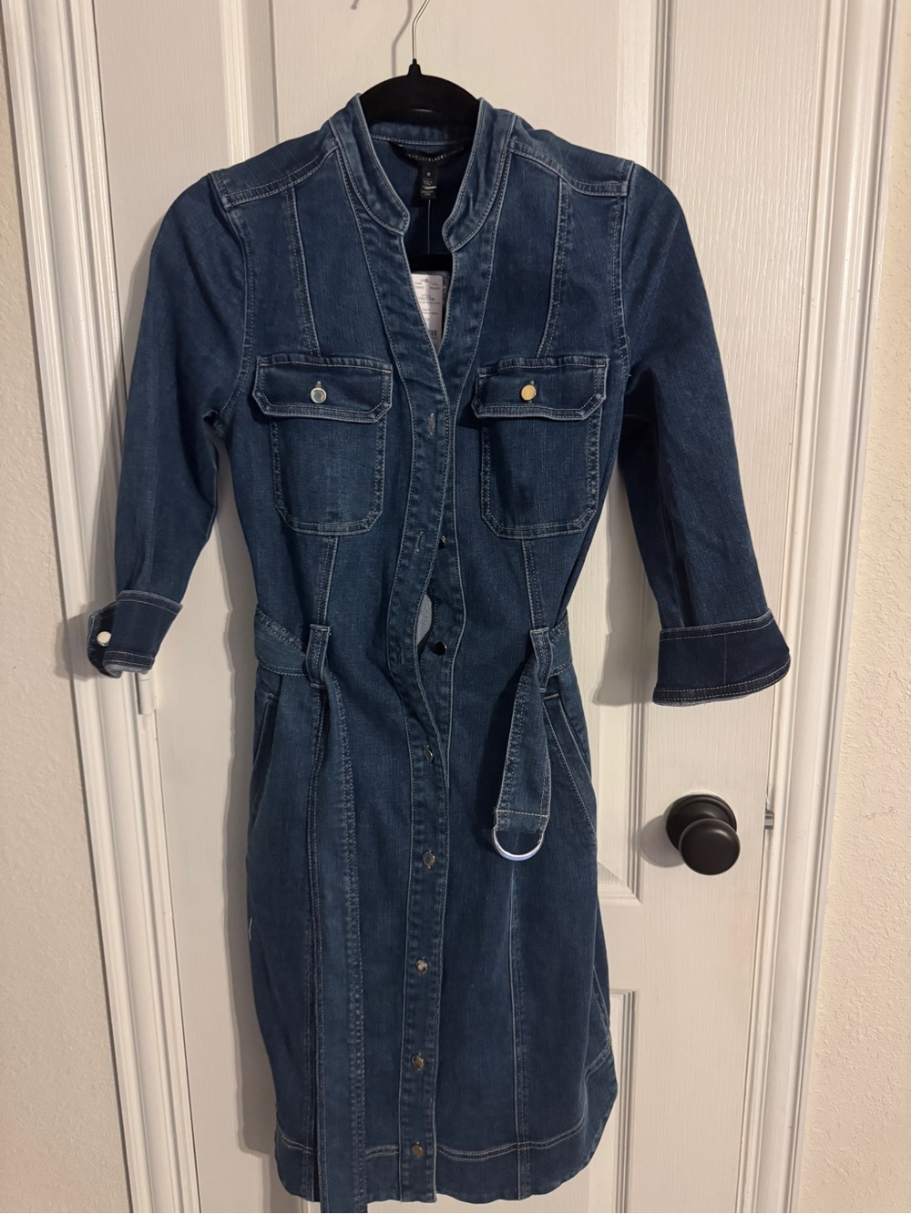 White House Black Market Dark Blue Denim Shirt Jacket